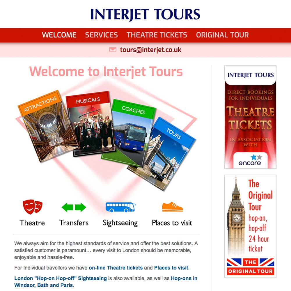 Theatre tickets, transfers, sightseeing and places to visit